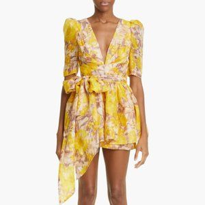 High Tide Linen & Silk Peplum Minidress